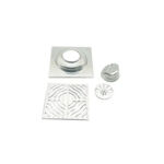 High Quality 6″ Light Bathroom Antique 6 Mm Thick 201 Stainless Steel Floor Drain Base with Wavy Pattern Cover Self Seal Core —XINZHIJIA/XUNJIA