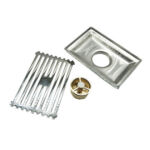 201 不銹鋼淺竹紋長方形10*15cm浴室銅磁防臭芯地漏