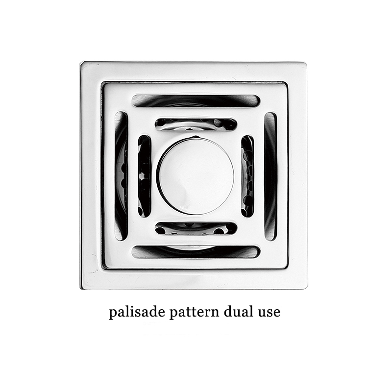 Square 6mm Thick 4 Дюйм 201 Stainless Steel Apple Pattern Bathroom Shower Floor Drain with Copper Odor Proof Self Seal Core