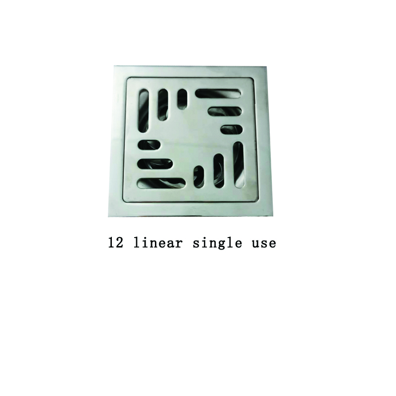 Square 6mm Thick 4 Дюйм 201 Stainless Steel Apple Pattern Bathroom Shower Floor Drain with Copper Odor Proof Self Seal Core