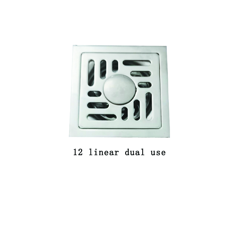 Square 6mm Thick 4 Дюйм 201 Stainless Steel Apple Pattern Bathroom Shower Floor Drain with Copper Odor Proof Self Seal Core