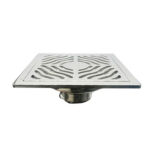 High Quality 6″ Light Bathroom Antique 6 Mm Thick 201 Stainless Steel Floor Drain Base with Wavy Pattern Cover Self Seal Core —XINZHIJIA/XUNJIA