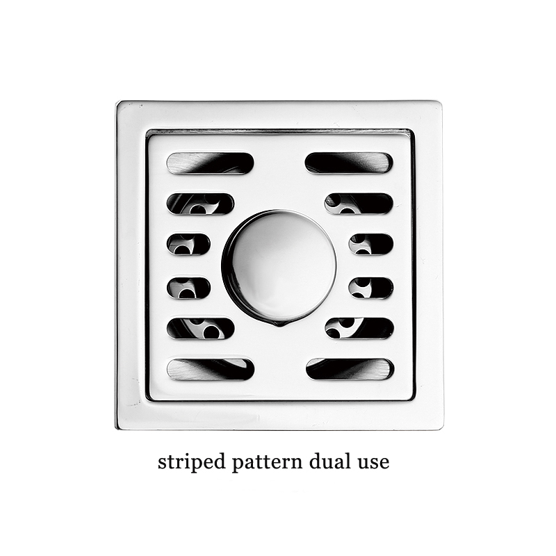 Square 6mm Thick 4 Дюйм 201 Stainless Steel Apple Pattern Bathroom Shower Floor Drain with Copper Odor Proof Self Seal Core
