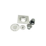 Kub muag qauv phaj 6 Nti Square 201 Stainless Steel chav dej sib sib zog nqus dej hauv pem teb drain