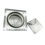 Xunjia/xinzhijia – 15 *15 cm 6 Mm Thick Palisade Pattern 201 Stainless Steel Kitchen Square Floor Drain with Large Common Odor Proof Core