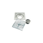 High Quality 6″ Light Bathroom Antique 6 Mm Thick 201 Stainless Steel Floor Drain Base with Wavy Pattern Cover Self Seal Core —XINZHIJIA/XUNJIA