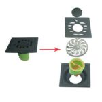 Wholesale Dual 6mm tuab 4 Nti Square dub 201 Stainless Steel chav dej da dej yas ncaj nraim los tiv thaiv Odor pem teb drain