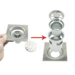 Сіньчжыцзя/сюньцзя – Bathroom 10*10cm 2mm Thick Square 304 Stainless Steel Floor Drain with Backflow Preventer Deep Water Seal Core
