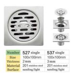 Square 10 *10cm 3m tuab 201 Stainless Steel chav dej da dej hauv pem teb drain nrog Linear Stainer thiab ncua kev twb kev txuas pipe