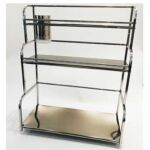 Xunjia/xinzhijia – Facile à installer 3 Couches de 30 cm 201 Support de rangement vertical pour baguettes à épices de cuisine en acier inoxydable