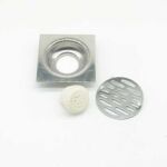 Square 10 *10cm 2m tuab 304 Stainless Steel Linear pem teb drain nrog Pvc Odor Proof Seal Core