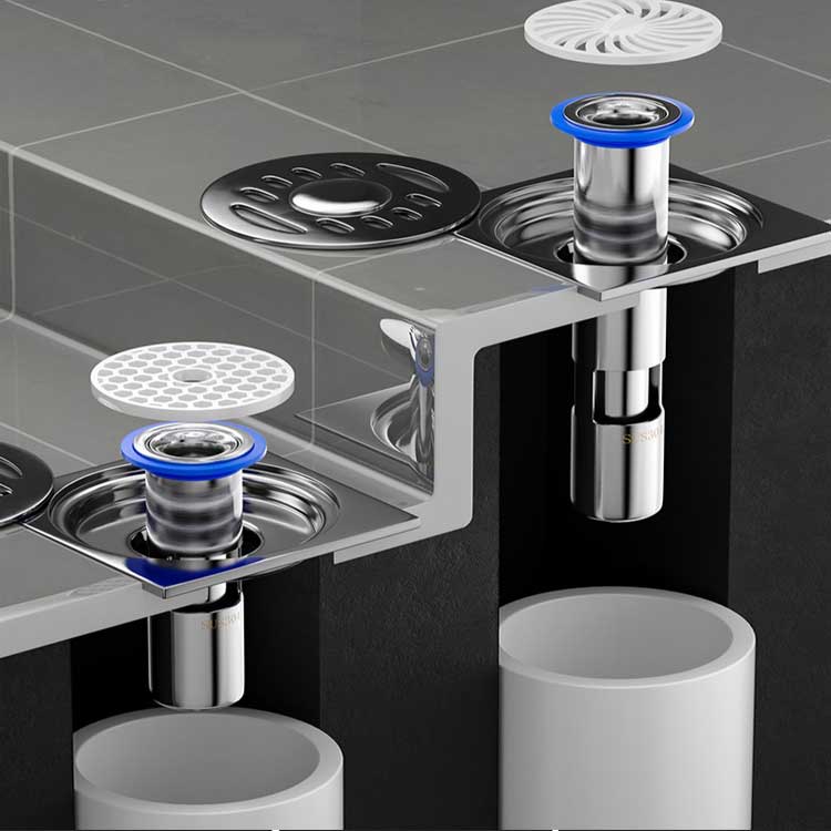 Núcleo de drenaje de piso de acero inoxidable premium – 304, Drenaje eficiente, Anti-odor