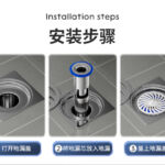 Núcleo de drenaje de piso de acero inoxidable premium – 304, Drenaje eficiente, Anti-odor