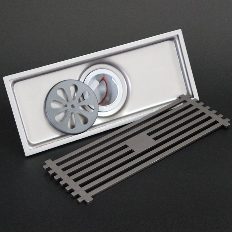 820/830 黒, ガングレー, ニッケルつや消しの厚い長い床排水管